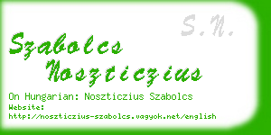 szabolcs noszticzius business card